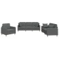vidaXL 3-tlg. Sofagarnitur mit Kissen Dunkelgrau Stoff vidaXL 3-tlg. Sofagarnitur mit Kissen Dunkelgrau Stoff