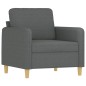 vidaXL 3-tlg. Sofagarnitur mit Kissen Dunkelgrau Stoff vidaXL 3-tlg. Sofagarnitur mit Kissen Dunkelgrau Stoff