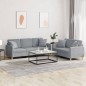 vidaXL 2-tlg. Sofagarnitur mit Kissen Hellgrau Stoff vidaXL 2-tlg. Sofagarnitur mit Kissen Hellgrau Stoff