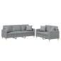 vidaXL 2-tlg. Sofagarnitur mit Kissen Hellgrau Stoff vidaXL 2-tlg. Sofagarnitur mit Kissen Hellgrau Stoff