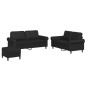 vidaXL 3-tlg. Sofagarnitur mit Kissen Schwarz Kunstleder vidaXL 3-tlg. Sofagarnitur mit Kissen Schwarz Kunstleder