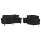 vidaXL 2-tlg. Sofagarnitur mit Kissen Schwarz Kunstleder vidaXL 2-tlg. Sofagarnitur mit Kissen Schwarz Kunstleder