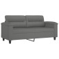 vidaXL 2-tlg. Sofagarnitur mit Kissen Dunkelgrau Mikrofasergewebe vidaXL 2-tlg. Sofagarnitur mit Kissen Dunkelgrau Mikrofasergewebe