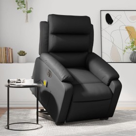 vidaXL Massagesessel mit Aufstehhilfe Elektrisch Schwarz Kunstleder