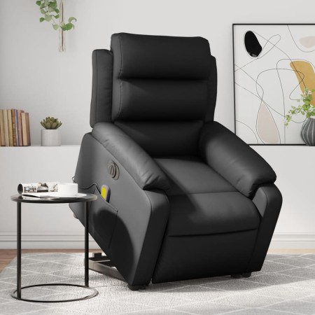 vidaXL Massagesessel mit Aufstehhilfe Elektrisch Schwarz Kunstleder