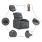 vidaXL Massagesessel mit Aufstehhilfe Grau Kunstleder vidaXL Massagesessel mit Aufstehhilfe Grau Kunstleder