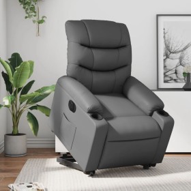 vidaXL Relaxsessel mit Aufstehhilfe Elektrisch Grau Kunstleder