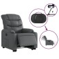 vidaXL Relaxsessel mit Aufstehhilfe Elektrisch Grau Kunstleder vidaXL Relaxsessel mit Aufstehhilfe Elektrisch Grau Kunstleder