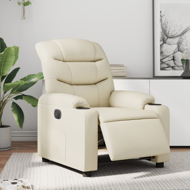 vidaXL Relaxsessel Elektrisch Creme Kunstleder vidaXL Relaxsessel Elektrisch Creme Kunstleder