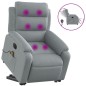 vidaXL Elektrischer Massagesessel mit Aufstehhilfe Hellgrau Stoff vidaXL Elektrischer Massagesessel mit Aufstehhilfe Hellgrau Stoff