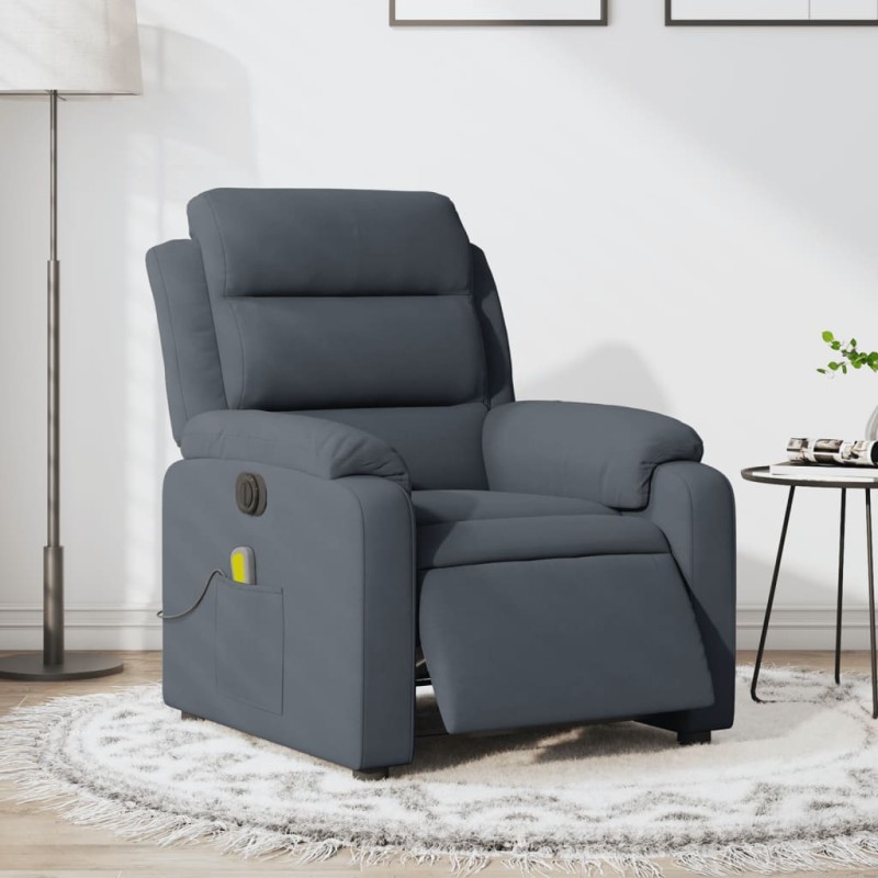 vidaXL Massagesessel Elektrisch Dunkelgrau Samt vidaXL Massagesessel Elektrisch Dunkelgrau Samt