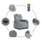 vidaXL Massagesessel mit Aufstehhilfe Hellgrau Stoff vidaXL Massagesessel mit Aufstehhilfe Hellgrau Stoff