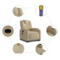 vidaXL Massagesessel mit Aufstehhilfe Creme Stoff vidaXL Massagesessel mit Aufstehhilfe Creme Stoff