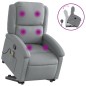vidaXL Massagesessel mit Aufstehhilfe Hellgrau Stoff vidaXL Massagesessel mit Aufstehhilfe Hellgrau Stoff