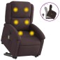 vidaXL Massagesessel mit Aufstehhilfe Dunkelbraun Stoff vidaXL Massagesessel mit Aufstehhilfe Dunkelbraun Stoff
