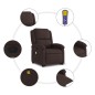 vidaXL Massagesessel mit Aufstehhilfe Dunkelbraun Stoff vidaXL Massagesessel mit Aufstehhilfe Dunkelbraun Stoff