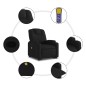 vidaXL Massagesessel mit Aufstehhilfe Schwarz Stoff vidaXL Massagesessel mit Aufstehhilfe Schwarz Stoff