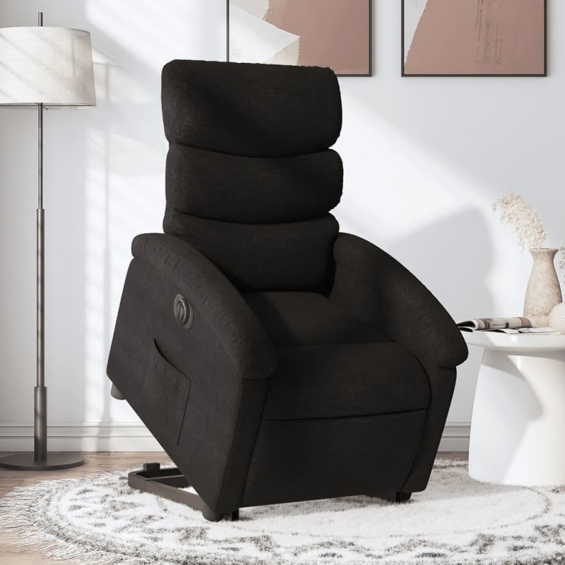 vidaXL Relaxsessel mit Aufstehhilfe Elektrisch Schwarz Stoff vidaXL Relaxsessel mit Aufstehhilfe Elektrisch Schwarz Stoff
