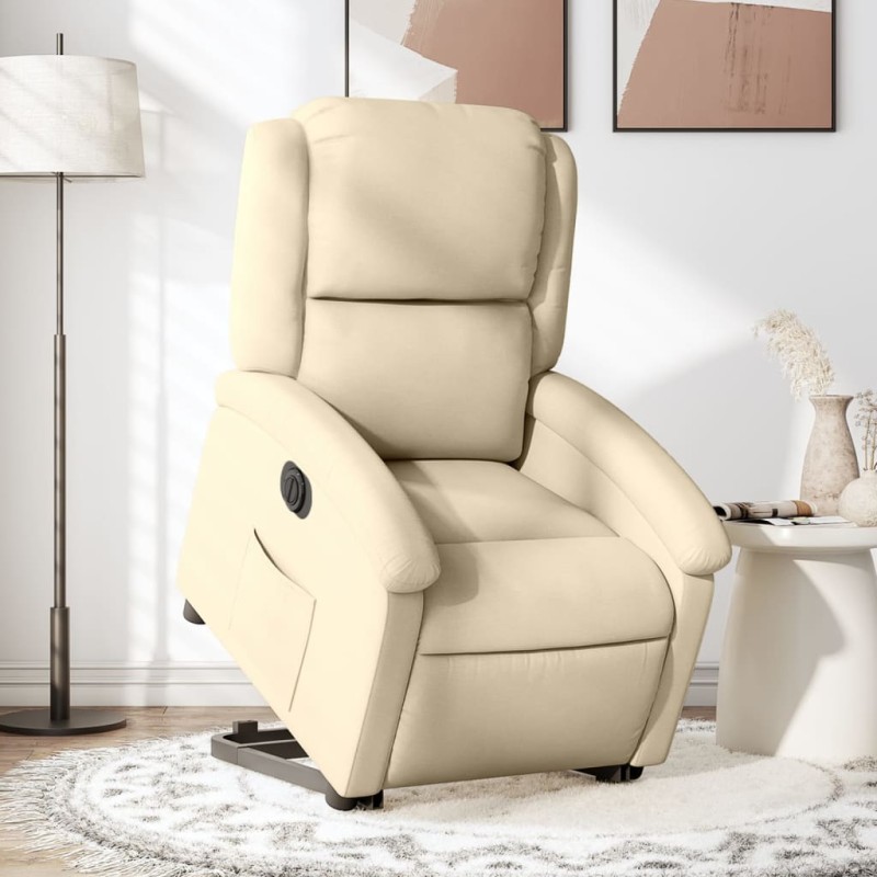 vidaXL Relaxsessel mit Aufstehhilfe Elektrisch Creme Stoff vidaXL Relaxsessel mit Aufstehhilfe Elektrisch Creme Stoff
