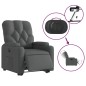 vidaXL Relaxsessel mit Aufstehhilfe Elektrisch Dunkelgrau Stoff vidaXL Relaxsessel mit Aufstehhilfe Elektrisch Dunkelgrau Stoff