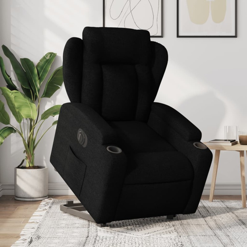 vidaXL Relaxsessel mit Aufstehhilfe Elektrisch Schwarz Stoff vidaXL Relaxsessel mit Aufstehhilfe Elektrisch Schwarz Stoff