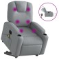 vidaXL Elektrischer Massagesessel mit Aufstehhilfe Hellgrau Stoff vidaXL Elektrischer Massagesessel mit Aufstehhilfe Hellgrau Stoff