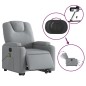 vidaXL Elektrischer Massagesessel mit Aufstehhilfe Hellgrau Stoff vidaXL Elektrischer Massagesessel mit Aufstehhilfe Hellgrau Stoff