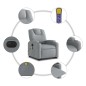 vidaXL Elektrischer Massagesessel mit Aufstehhilfe Hellgrau Stoff vidaXL Elektrischer Massagesessel mit Aufstehhilfe Hellgrau Stoff