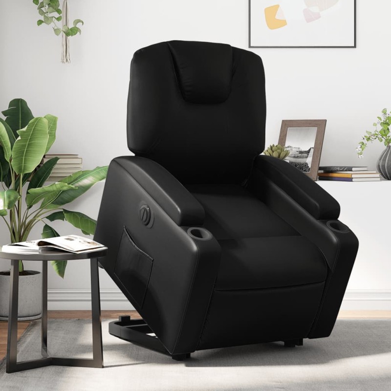 vidaXL Relaxsessel mit Aufstehhilfe Elektrisch Schwarz Kunstleder vidaXL Relaxsessel mit Aufstehhilfe Elektrisch Schwarz Kunstleder