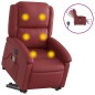 vidaXL Massagesessel mit Aufstehhilfe Elektrisch Weinrot Kunstleder vidaXL Massagesessel mit Aufstehhilfe Elektrisch Weinrot Kunstleder