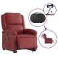 vidaXL Massagesessel mit Aufstehhilfe Elektrisch Weinrot Kunstleder vidaXL Massagesessel mit Aufstehhilfe Elektrisch Weinrot Kunstleder