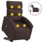 vidaXL Elektrischer Massagesessel mit Aufstehhilfe Dunkelbraun Stoff vidaXL Elektrischer Massagesessel mit Aufstehhilfe Dunkelbraun Stoff