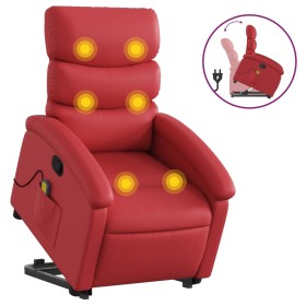 vidaXL Massagesessel mit Aufstehhilfe Rot Kunstleder