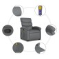 vidaXL Massagesessel mit Aufstehhilfe Grau Kunstleder vidaXL Massagesessel mit Aufstehhilfe Grau Kunstleder