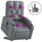 vidaXL Massagesessel mit Aufstehhilfe Grau Kunstleder vidaXL Massagesessel mit Aufstehhilfe Grau Kunstleder