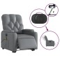 vidaXL Massagesessel mit Aufstehhilfe Elektrisch Grau Kunstleder vidaXL Massagesessel mit Aufstehhilfe Elektrisch Grau Kunstleder