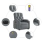vidaXL Massagesessel mit Aufstehhilfe Elektrisch Grau Kunstleder vidaXL Massagesessel mit Aufstehhilfe Elektrisch Grau Kunstleder