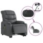 vidaXL Massagesessel mit Aufstehhilfe Elektrisch Grau Kunstleder vidaXL Massagesessel mit Aufstehhilfe Elektrisch Grau Kunstleder