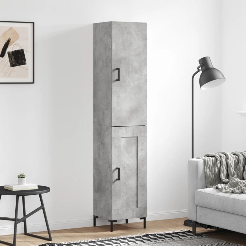 Highboard Betongrau 34,5x34x180 cm Holzwerkstoff Highboard Betongrau 34,5x34x180 cm Holzwerkstoff
