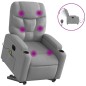 vidaXL Elektrischer Massagesessel mit Aufstehhilfe Hellgrau Stoff vidaXL Elektrischer Massagesessel mit Aufstehhilfe Hellgrau Stoff