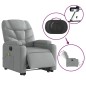 vidaXL Elektrischer Massagesessel mit Aufstehhilfe Hellgrau Stoff vidaXL Elektrischer Massagesessel mit Aufstehhilfe Hellgrau Stoff