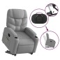 vidaXL Elektrischer Massagesessel mit Aufstehhilfe Hellgrau Stoff vidaXL Elektrischer Massagesessel mit Aufstehhilfe Hellgrau Stoff