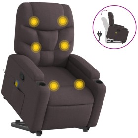 vidaXL Massagesessel mit Aufstehhilfe Dunkelbraun Stoff