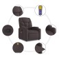 vidaXL Massagesessel mit Aufstehhilfe Dunkelbraun Stoff vidaXL Massagesessel mit Aufstehhilfe Dunkelbraun Stoff