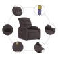 vidaXL Elektrischer Massagesessel mit Aufstehhilfe Dunkelbraun Stoff vidaXL Elektrischer Massagesessel mit Aufstehhilfe Dunkelbraun Stoff