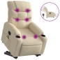 vidaXL Elektrischer Massagesessel mit Aufstehhilfe Creme Stoff vidaXL Elektrischer Massagesessel mit Aufstehhilfe Creme Stoff
