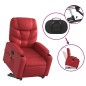 vidaXL Massagesessel mit Aufstehhilfe Rot Kunstleder vidaXL Massagesessel mit Aufstehhilfe Rot Kunstleder