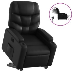 vidaXL Relaxsessel mit Aufstehhilfe Elektrisch Schwarz Kunstleder