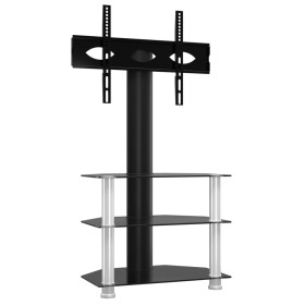 vidaXL TV-Eckregal mit 3 Ablagen für 32-70 Zoll Schwarz und Silbern