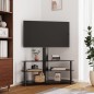 vidaXL TV-Eckregal mit 3 Ablagen für 32-70 Zoll Schwarz